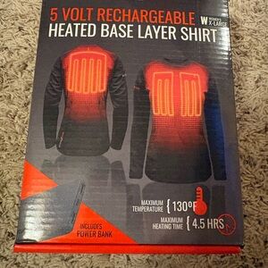 Rechargeable Heated Base Layer Shirt - Women's Black/Red